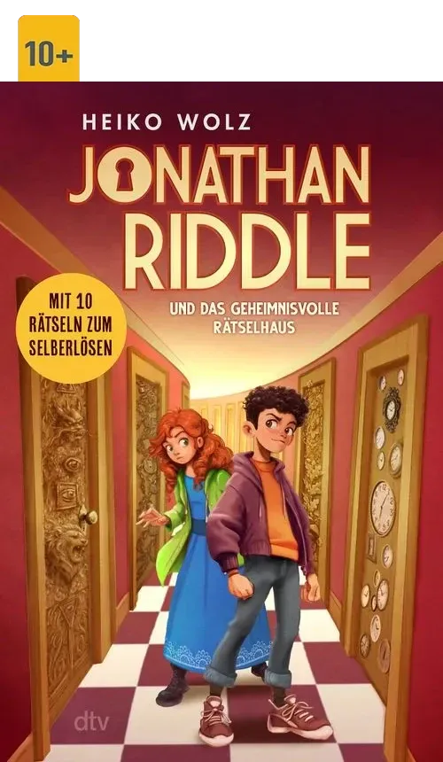 Cover des Buches Jonathan Riddle und das geheimnisvolle Rätselhaus von Heiko Wolz mit Altersangabe 10+