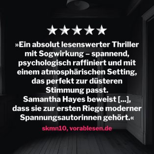 Dritte Vorablesen Stimme zu Eine von uns von Samantha Hayes