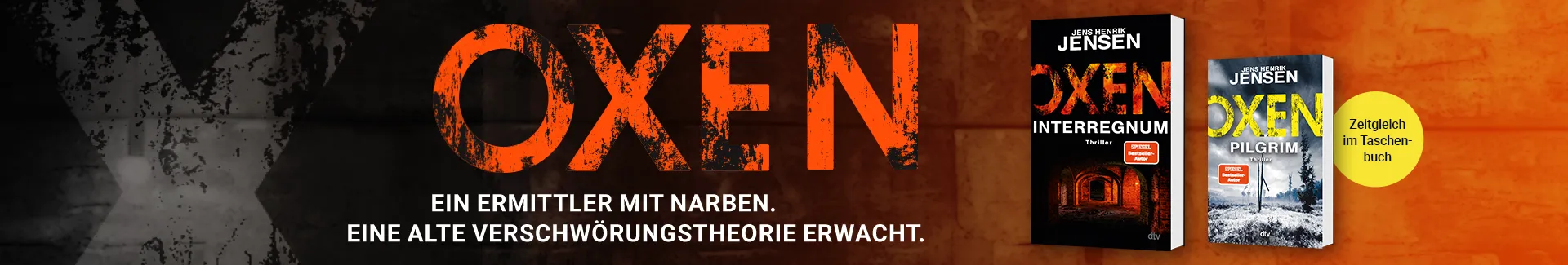 Schrift OXEN und Bücher Interregnum und Pilgrim