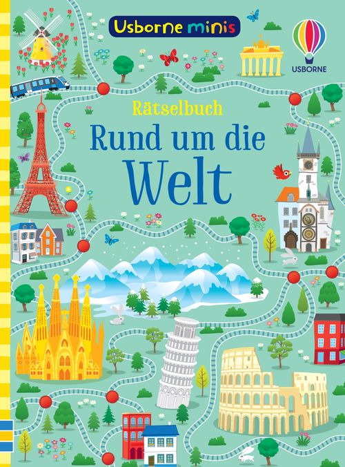 Cover des Buches Usborne Minis: Rätselbuch - Rund um die Welt von 