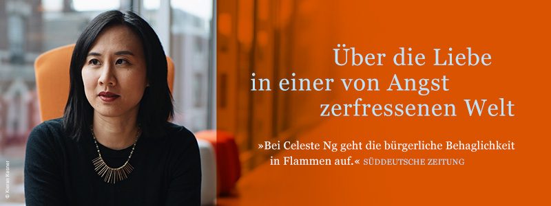 Buch Unsre verschwundenen Herzen, Foto von Autorin Celeste Ng und Text Über die Liebe in einer von Angst zerfressenen Welt.