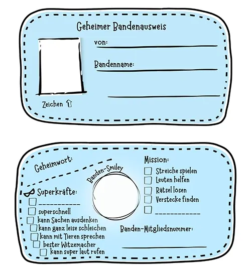 Vorlage für einen Bandenausweis zum Downloaden