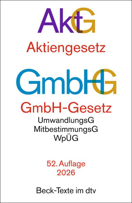 Cover des Buches Aktiengesetz, GmbH-Gesetz von 