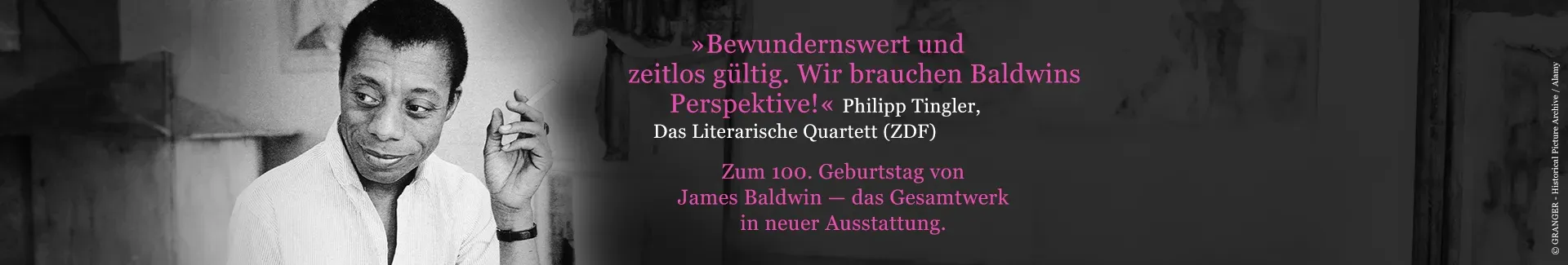 Foto des Autors James Baldwin und Text Zum 100. Geburtstag von James Baldwin, das Gesamtwerk in neuer Austattung.