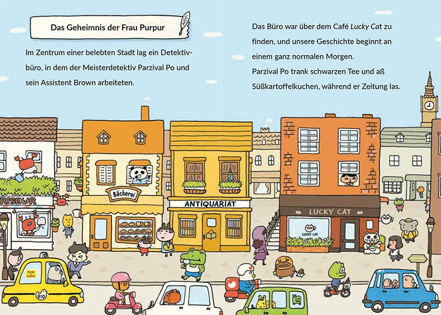 Innenseiten aus dem Buch Detektiv Parzival Po - Das Geheimnis der Frau Purpur (Band 1)