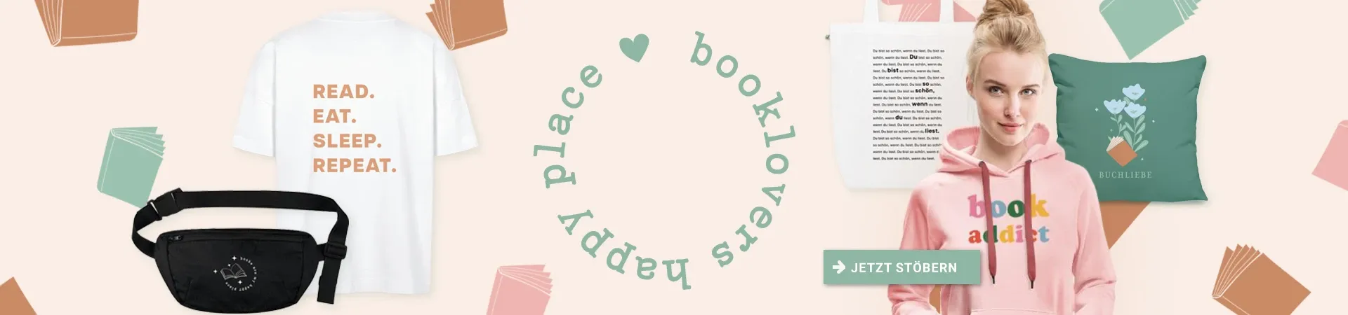 Booklover, Happy Place - zum dtv Spreadshop