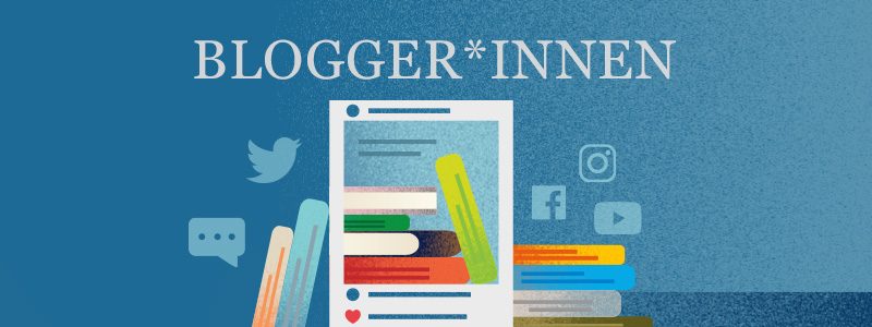 Illustration mit dem Vordergrund Social Media für Bücher