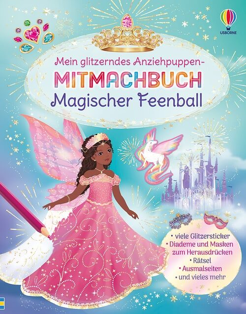Cover des Buches Mein glitzerndes Anziehpuppen-Mitmachbuch: Magischer Feenball von 