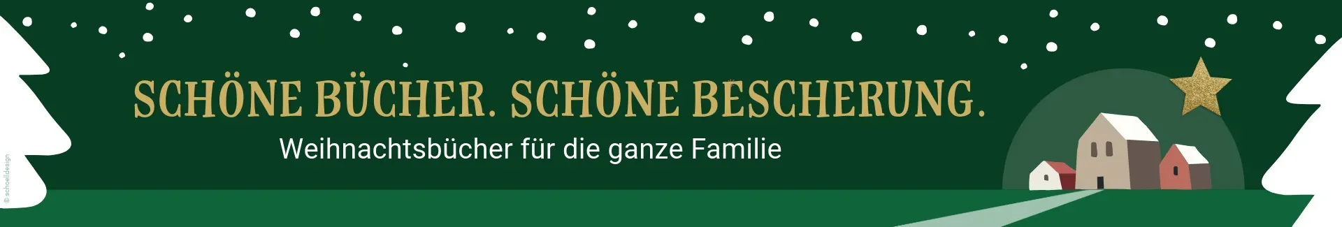 Weihnachtliche Landschaft und Text Weihnachtsbücher für die ganze Familie