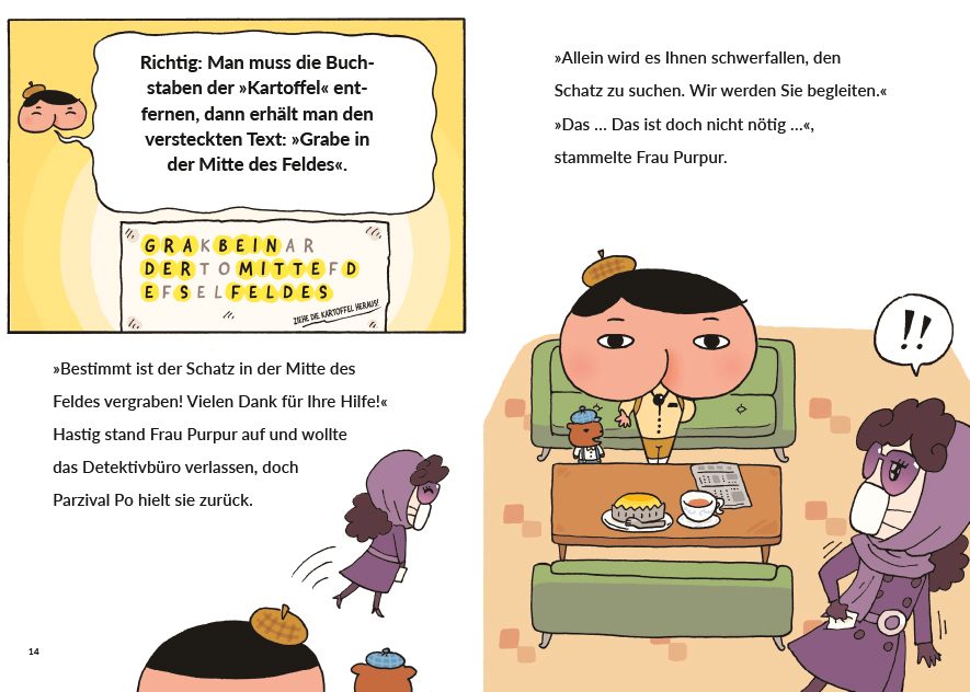 Innenseiten aus dem Buch Detektiv Parzival Po - Das Geheimnis der Frau Purpur (Band 1)