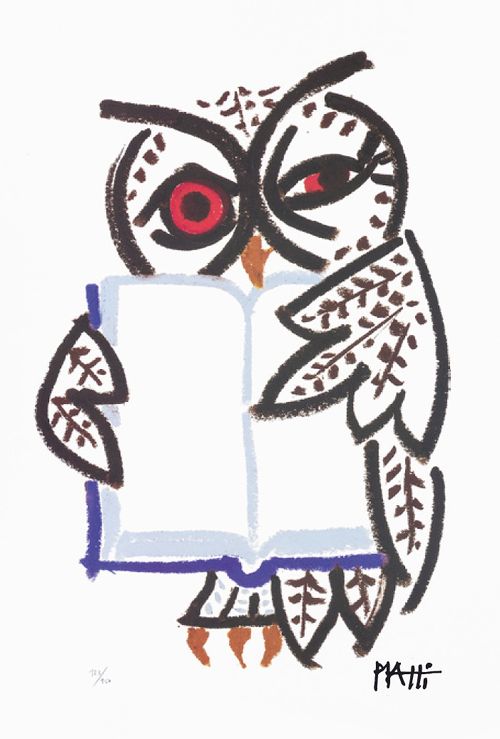 Cover des Buches Piatti Postkarte Eule zwinkernd VE 1=10 von 