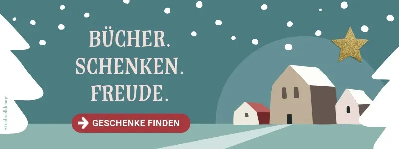 Weihnachtliche Landschaft und Text Bücher schenken Freude Geschenktipps für deine Lieben