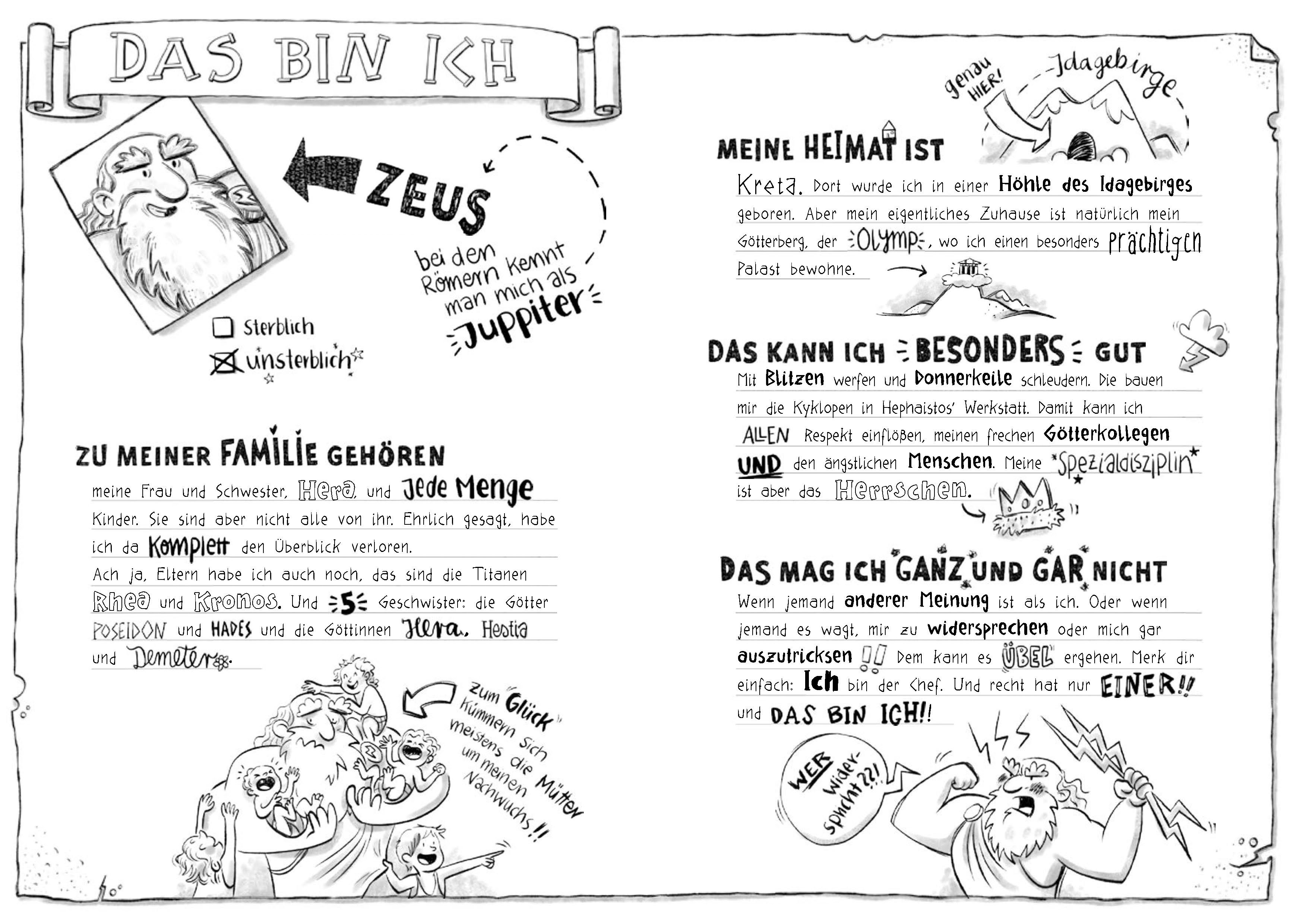 Cover des Buches Ich, Zeus, und die Bande vom Olymp – Götter und Helden erzählen griechische Sagen von Frank Schwieger