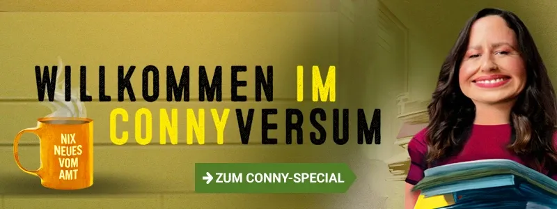 Grafik zu, Conny Special. Text: Willkommen im Connyversum