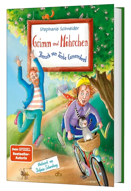 Cover des Buches Grimm und Möhrchen – Besuch von Tante Camembert von Stephanie Schneider mit Altersangabe 5+