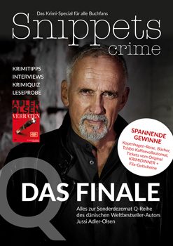 Cover des Snippet Crime Magazins zu Jussi Adler-Olsen und dem Buch Verraten